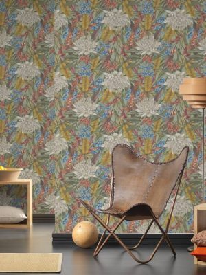 LIVINGWALLS WALLPAPER «FLORAL, COLORFUL, GREEN, YELLOW» 394281