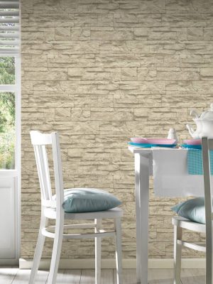 A.S. Création Wallpaper «Stone, Beige, Cream» 707130