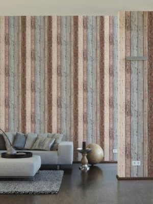 A.S. Création Wallpaper «Wood, Cottage, Beige, Blue, Brown» 855039