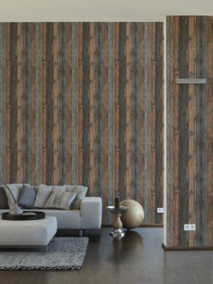 A.S. Création Wallpaper «Wood, Cottage, Beige, Brown, Grey» 908612