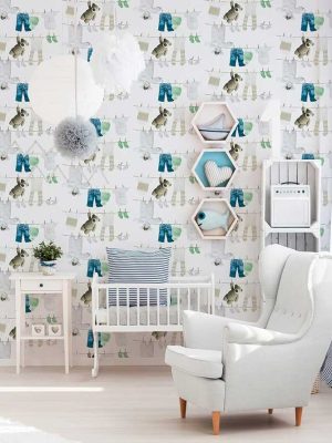 bela decija tapeta za zid