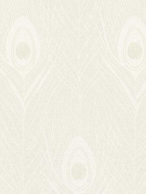 bež tapeta sa paunovim perom za zid