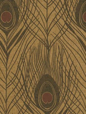 braon tapeta sa paunovim perom za zid