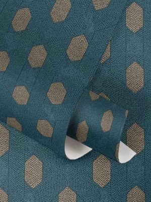 plava geometrijska tapeta za zid