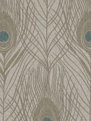 braon tapeta sa paunovim perom za zid