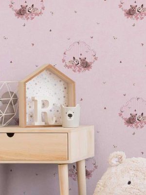 roza decija tapeta za zid