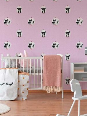 roza dečija tapeta za zid