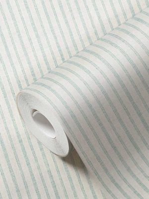 plava tapeta na pruge za zid