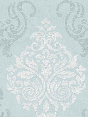 plava barokna tapeta za zid