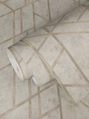 krem geometrijska tapeta mega concept