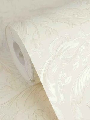 krem barokna tapeta za zid