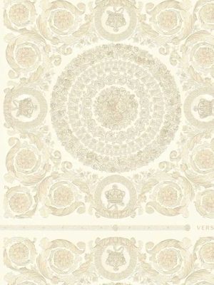 krem barokna tapeta za zid