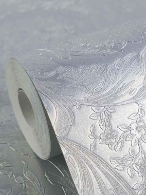 siva cvetna tapeta za zid