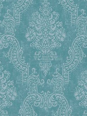 plava barokna tapeta za zid