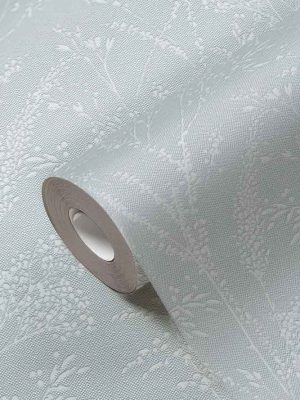 plava tapeta sa lišćem za zid