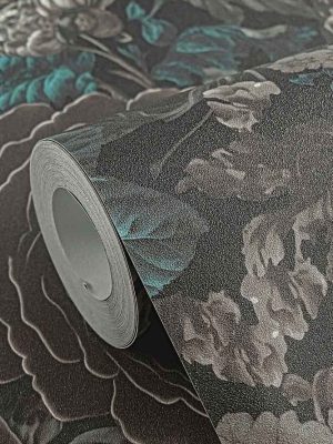 siva cvetna tapeta za zid