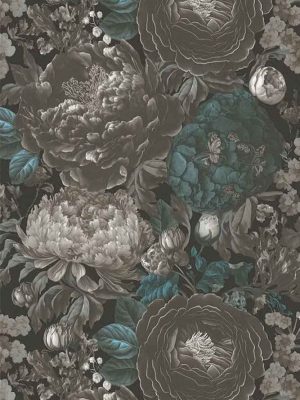 siva cvetna tapeta za zid