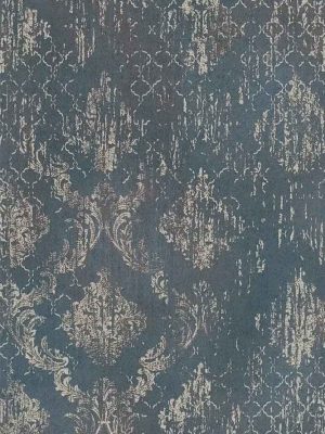 plava barokna tapeta za zid