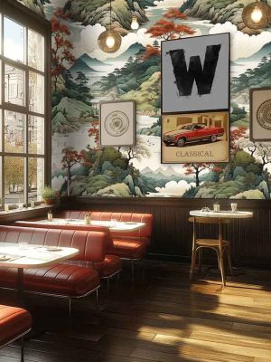 zelena panelna tapeta za zid