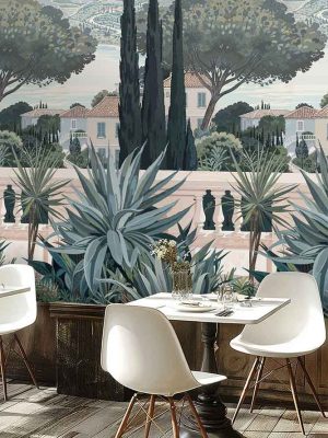 zelena panelna tapeta za zid