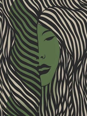 zelena panelna tapeta za zid