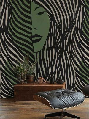 zelena panelna tapeta za zid