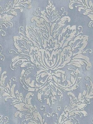 plava barokna tapeta za zid