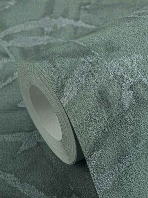 zelena tapeta sa lišćem za zid