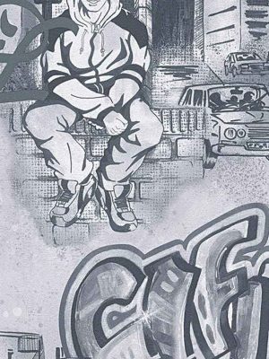 siva tapeta sa grafitnim natpisima prodaja tapeta