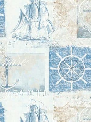 plava retro tapeta za zid