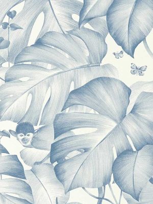 plava tapeta sa lišćem