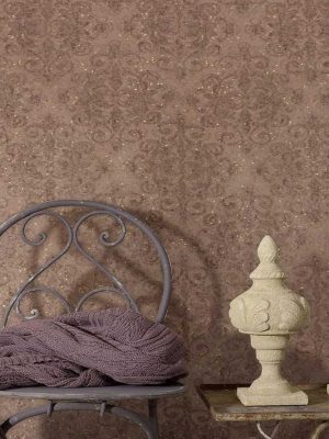 braon barokna tapeta za zid