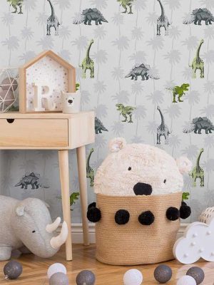 siva decija tapeta za zid