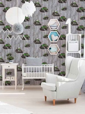 siva decija tapeta za zid