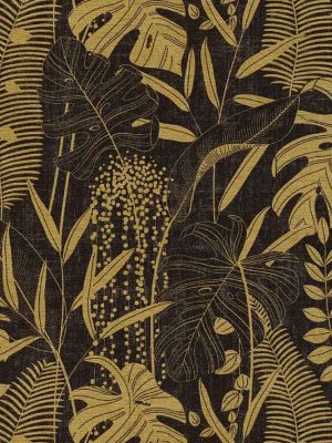 zlatna tapeta sa liscem za zid