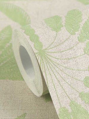 zelena tapeta sa liscem za zid