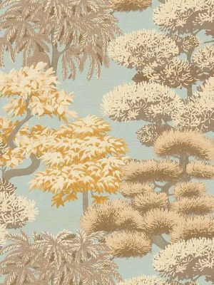 bež tapeta sa lišćem za zid