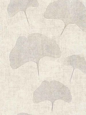 bež tapeta sa lišćem za zid