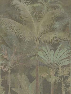 zelena tapeta sa liscem za zid