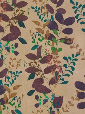 braon tapeta sa lišćem za zid