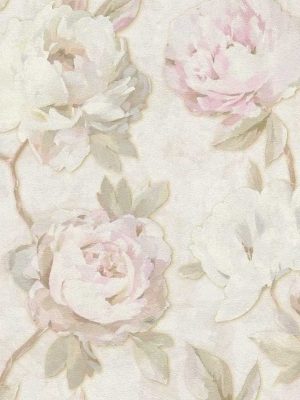 krem cvetna tapeta za zid
