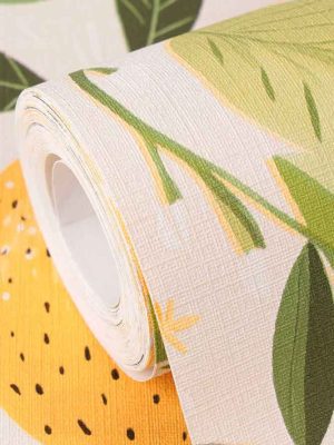 zelena tapeta sa motivom limuna za zid