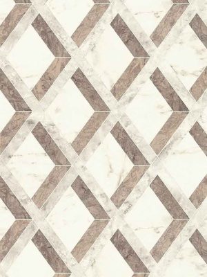 braon geometrijska tapeta za zid