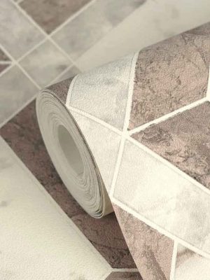 braon geometrijska tapeta za zid