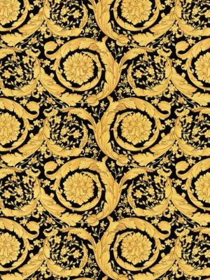zlatna barokna tapeta za zid
