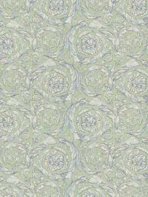 zelena cvetna tapeta za zid