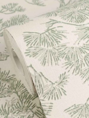 zelena tapeta sa motivom drveta za zid