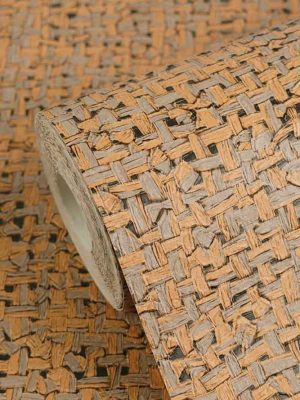 braon tapeta sa motivom trske za zid