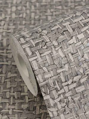 siva tapeta sa motivom trske za zid