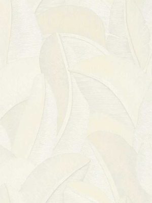 krem tapeta sa liscem za zid